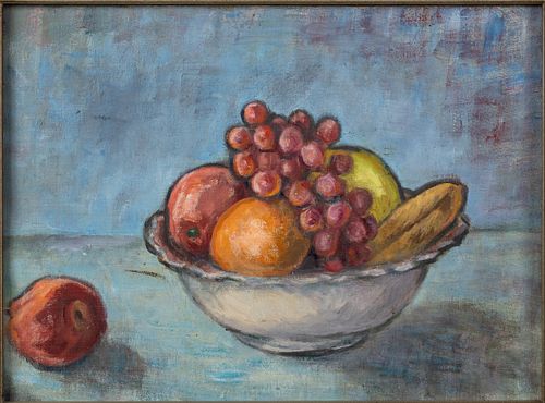 Unsigned, Still Life of Fruit, Oil on Canvas