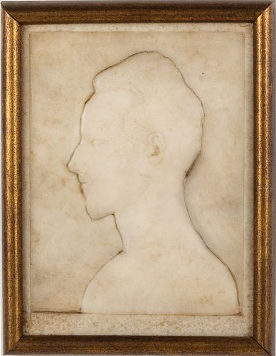 Unsigned, Man in Profile, Marble Plaque