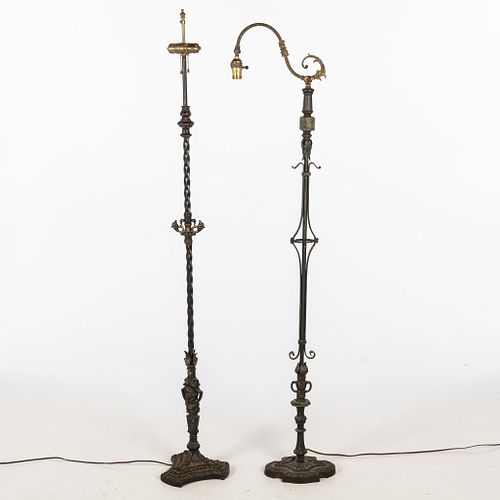Two Wrought Iron Standing Lamps