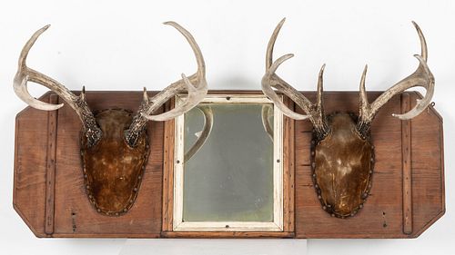 Two Sets of Deer Antlers with Mirror