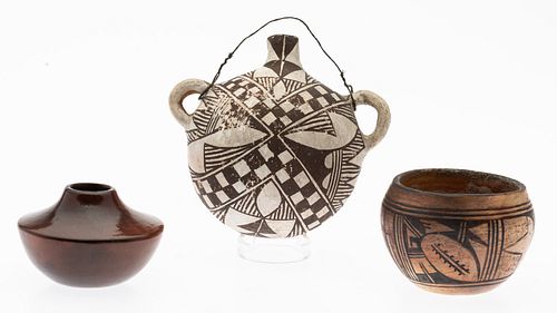 Three Native American Pottery Articles
