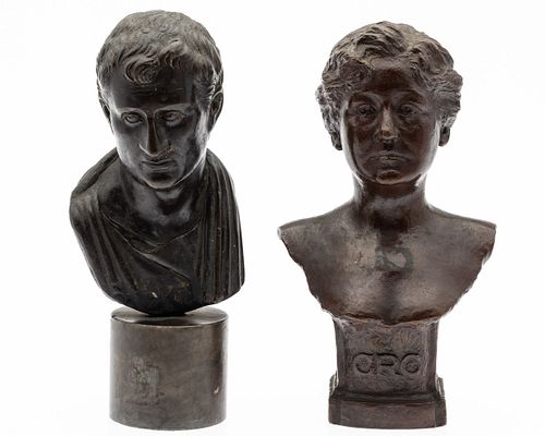 Catherine Wentworth Bust of a Woman & Unsigned Bust 