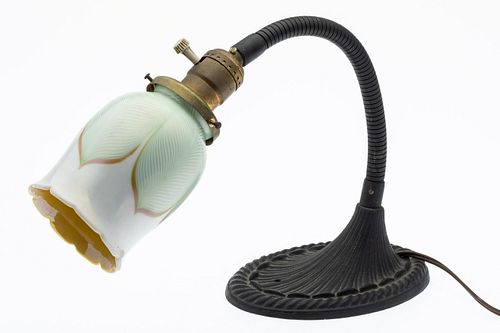 Leviton Cast Iron and Glass Desk Lamp