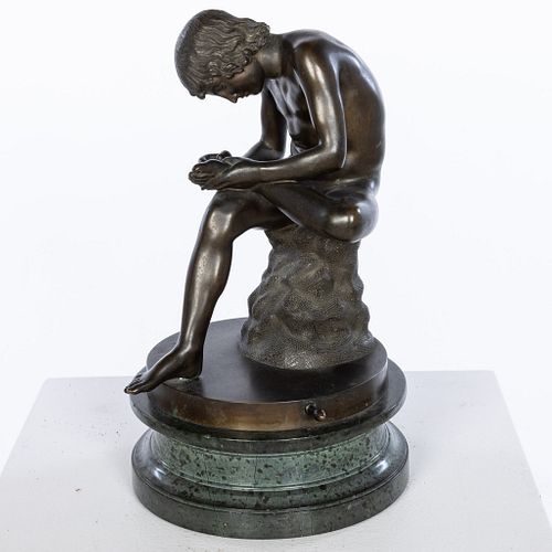 After the Antique, Male Figure Picking Thorn, Bronze