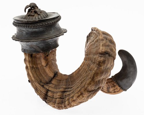 Metal Mounted Ram's Horn Box, 1881