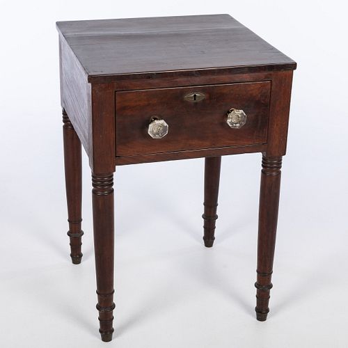 Federal Mahogany One Drawer Side Table, c. 1820