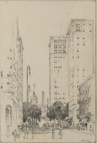Edward H. Suydam, Bull St. Savannah, Pencil, 1923