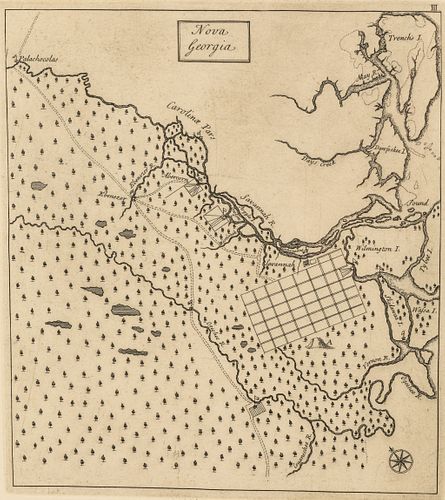 Nova Georgia Map Printed from Bodleian Library Plate