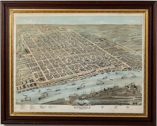 Bird's Eye View of the City of Savannah, GA, 1871