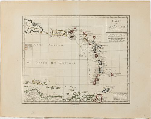 Carte des Iles Antilles par J. B Poirson, 1802