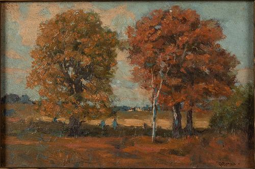 Thomas Sidney Moran (1863-1930), Fall Landscape, O/C