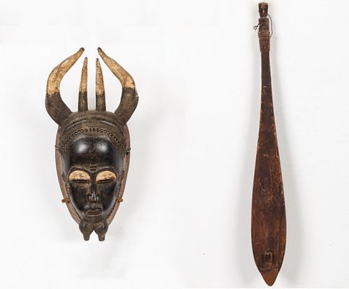 African Mask and Musical Instrument