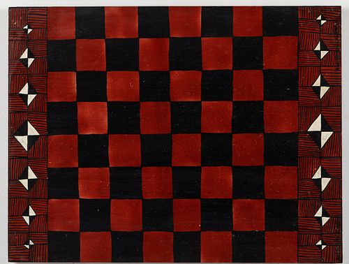 Paul Walker, Checkerboard, Oil on Board, 1997