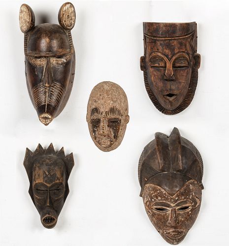 5 African Wood Masks