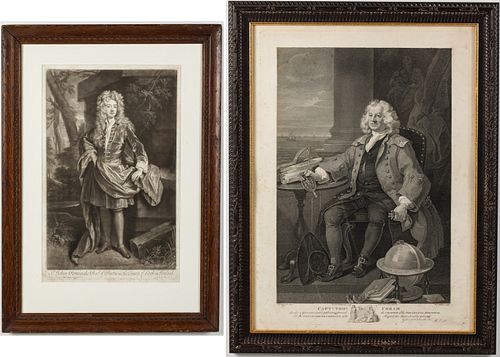 Capt Thomas Coram & Viscount John Percival Engraving