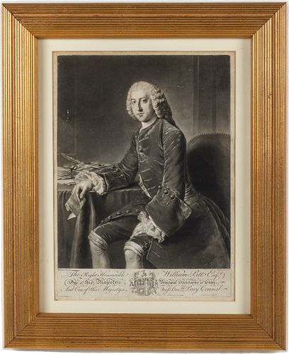 R Houston, William Pitt Esq, Sec of State, Engraving