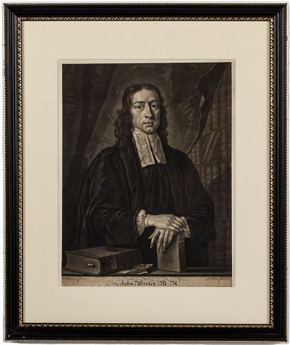 John Wesley Portrait Engraving, 18th C