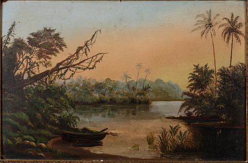 Unsigned, Landscape with River, O/B, 19th C