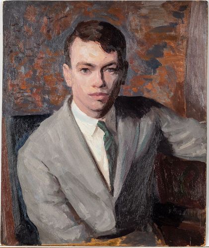 Unsigned, Portrait of a Young Man, Oil on Board