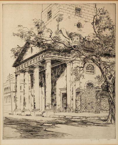 Alfred Hutty, Old St. Michael's, Charleston, Etching