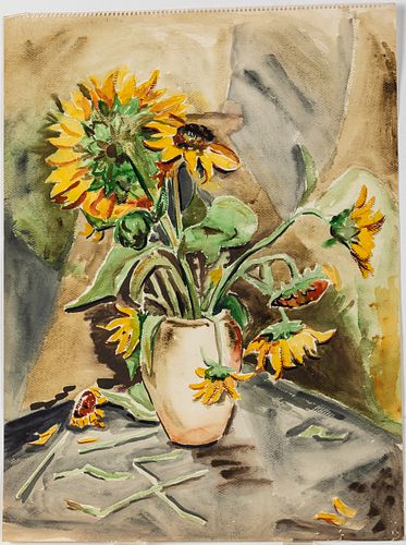 Helen Hatch Inglesby (1914-1999), Sunflowers, W/C