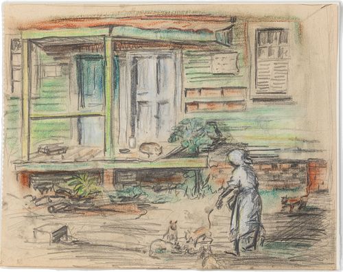 Helen Hatch Inglesby, Study of a House, Pastel