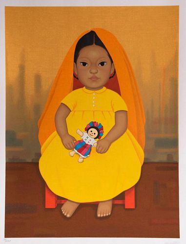 Gustavo Montoya (Mexico, 1905-2003) Doll/Muneca, lithograph. 27 x 21 1/4 in.