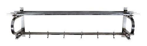 A French Art Deco Chrome Coat Rack Width 39 inches.