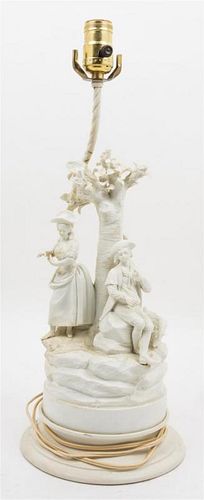 * A Bisque Figural Group Height overall 20 1/4 inches.