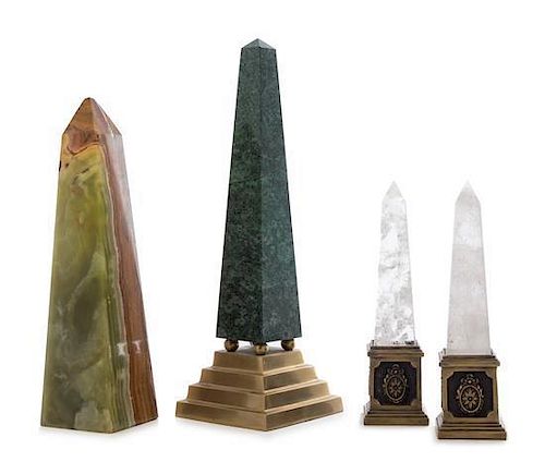 * A Group of Four Obelisks Height of tallest 14 1/4 inches.