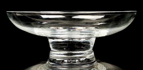 A Steuben Glass Bowl Diameter 10 1/8 inches.