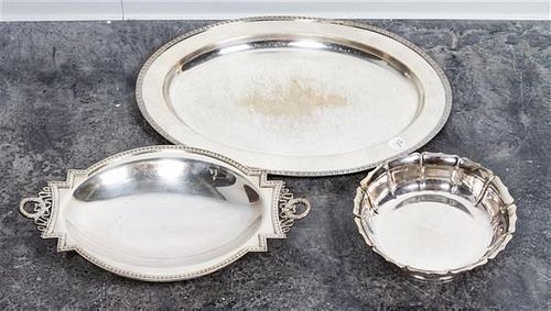 A Collection of Silver-Plate Table Articles Width of tray 20 1/2 inches.