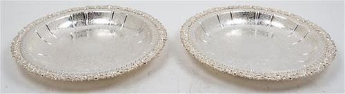 A Pair of Large English Silver-Plate Platters Diameter 16 1/4 inches.