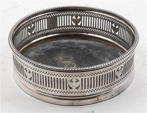 An American Silver-Plate Plant Coaster Diameter 9 inches.