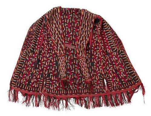* A Tekke, Central Asian Young Girl's Ceremonial Coat, Chyrpe Length 48 inches (with fringe).
