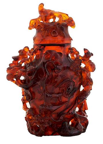 Antique Chinese Carved Amber