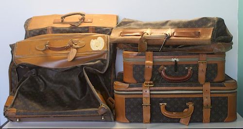 Grouping of Vintage Louis Vuitton Luggage.