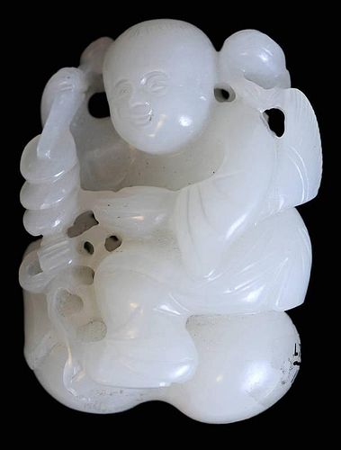 Antique Chinese Carved White Jade