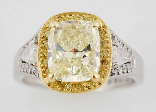 Yellow Natural Diamond Ring.