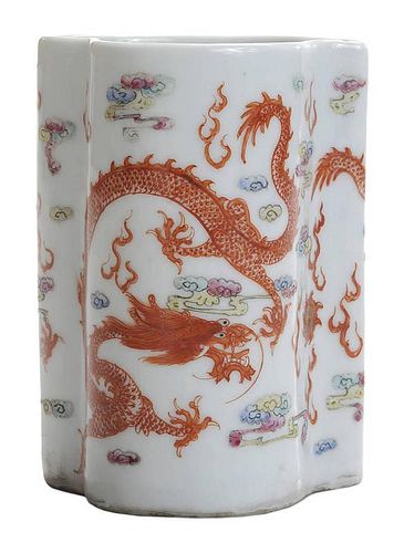 Chinese Porcelain Enameled Dragon-