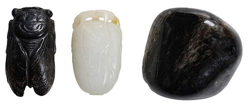 Three Antique Chinese Carved Jade