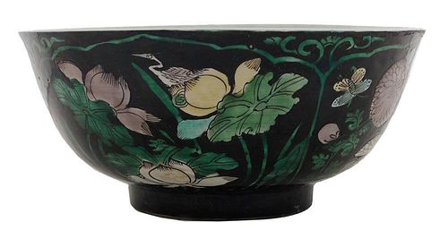 Antique Chinese Famille Noir Bowl