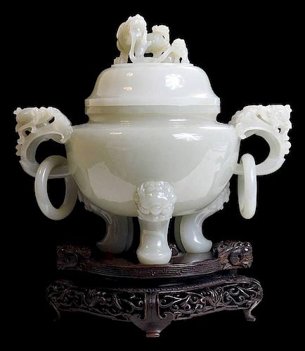 Antique Chinese Carved Celadon