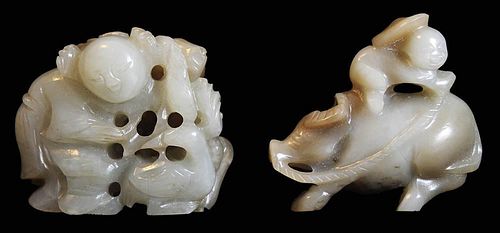 Two Antique Chinese Carved Jade