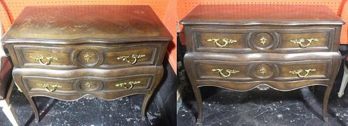 Pair of French Provincial Style 2 Drawer Commodes.