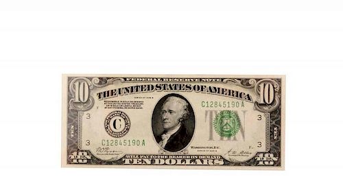 1928 B $10 FRN FR 2002-C.