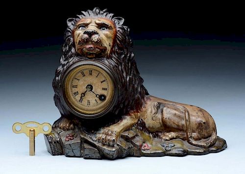 Bradley & Hubbard Lion Blinking Eye Clock.