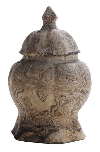 Early Chinese Earthenware Lidded Jar