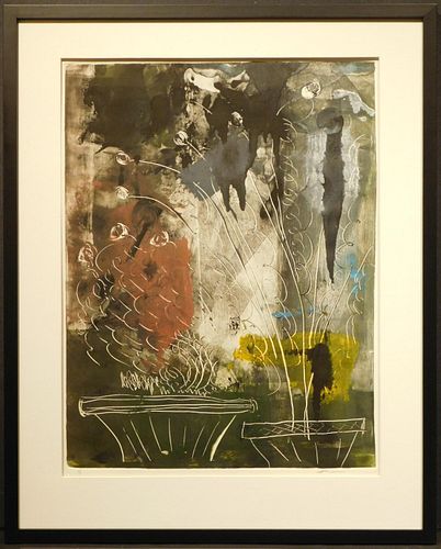Still Life w/Abstracted Plants, Monotype