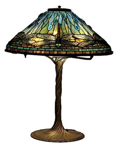 Tiffany Studios 20" Dragonfly Lamp.